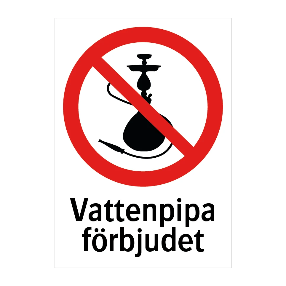 Vattenpipa förbjudet 148x210mm