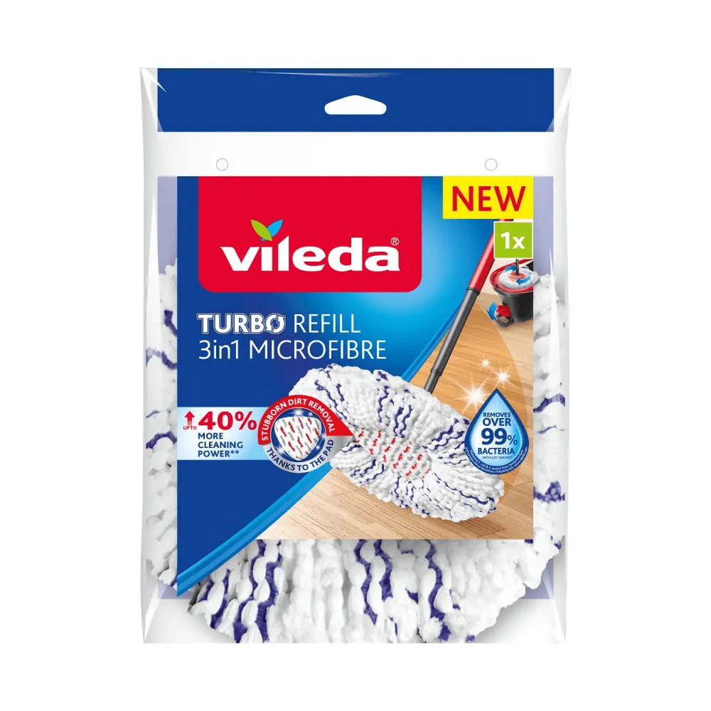 Vileda Turbo 3in1 Velvety material roterande moppinsats
