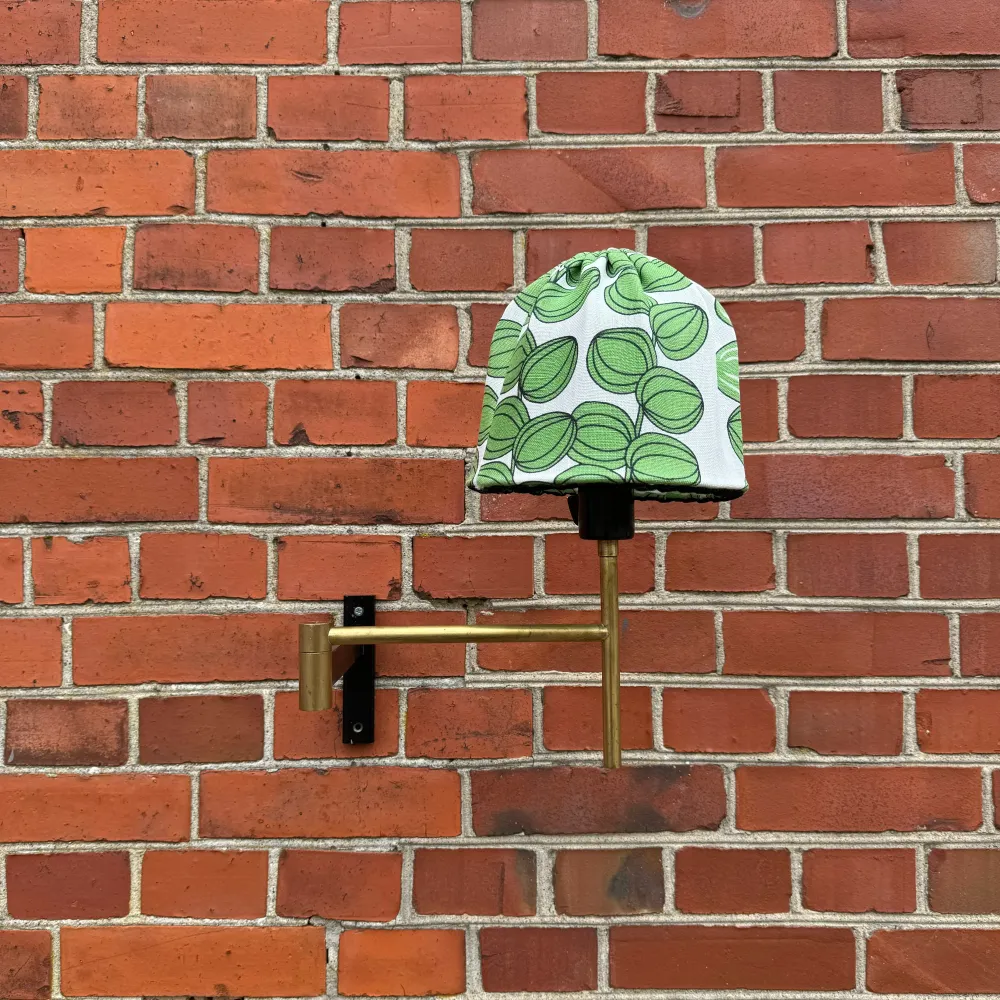 Wall lamp brass and Josef Frank fabric
