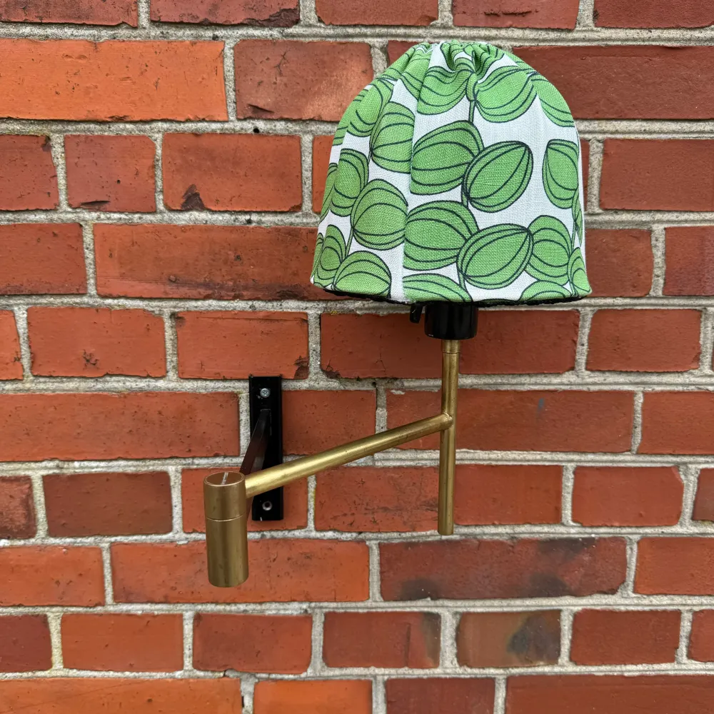 Wall lamp brass and Josef Frank fabric
