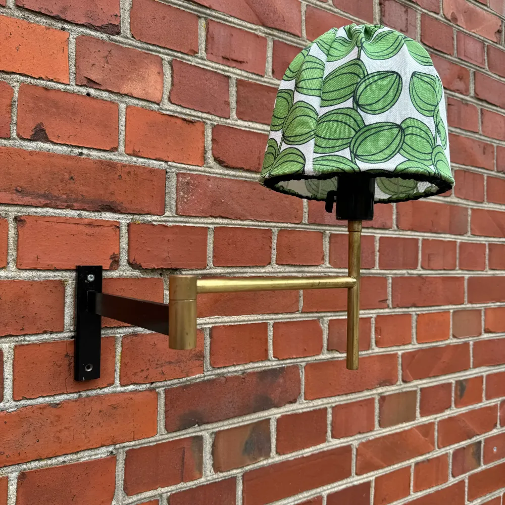 Wall lamp brass and Josef Frank fabric