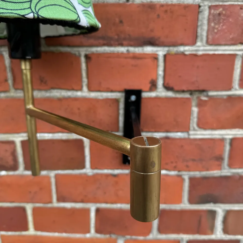 Wall lamp brass and Josef Frank fabric