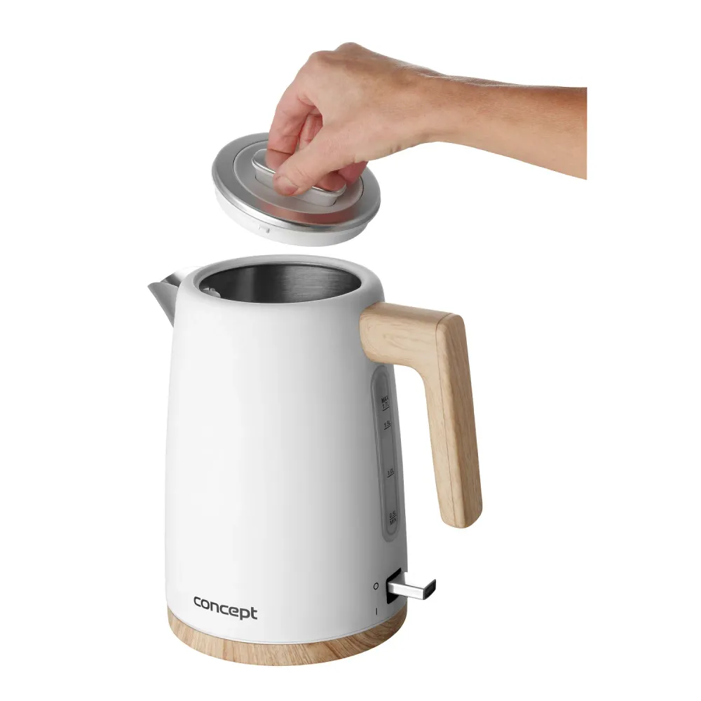 Concept Vattenkokare RK3315, 2200W, 1.7L, Pärla – Stilren och Kraftfull Vattenkokare för Snabb Uppkokning
