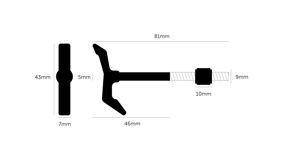 Hook Cross krok, stål • Buster + Punch Metal Fabrication