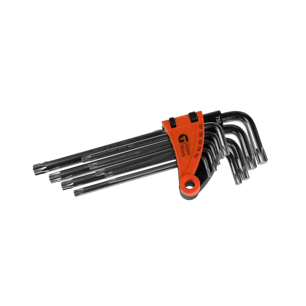 Torx Hex Key Adjust 9 delar T10,T15,T20,T25, T27,T30, T40, T45, T50
